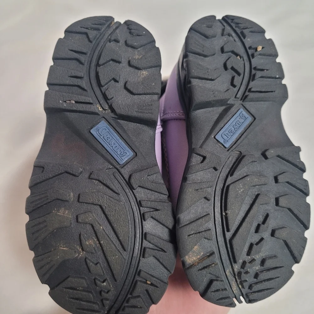 Lands End Little Girls Lilac Faux Fur Lined Winter Boots Size 5M